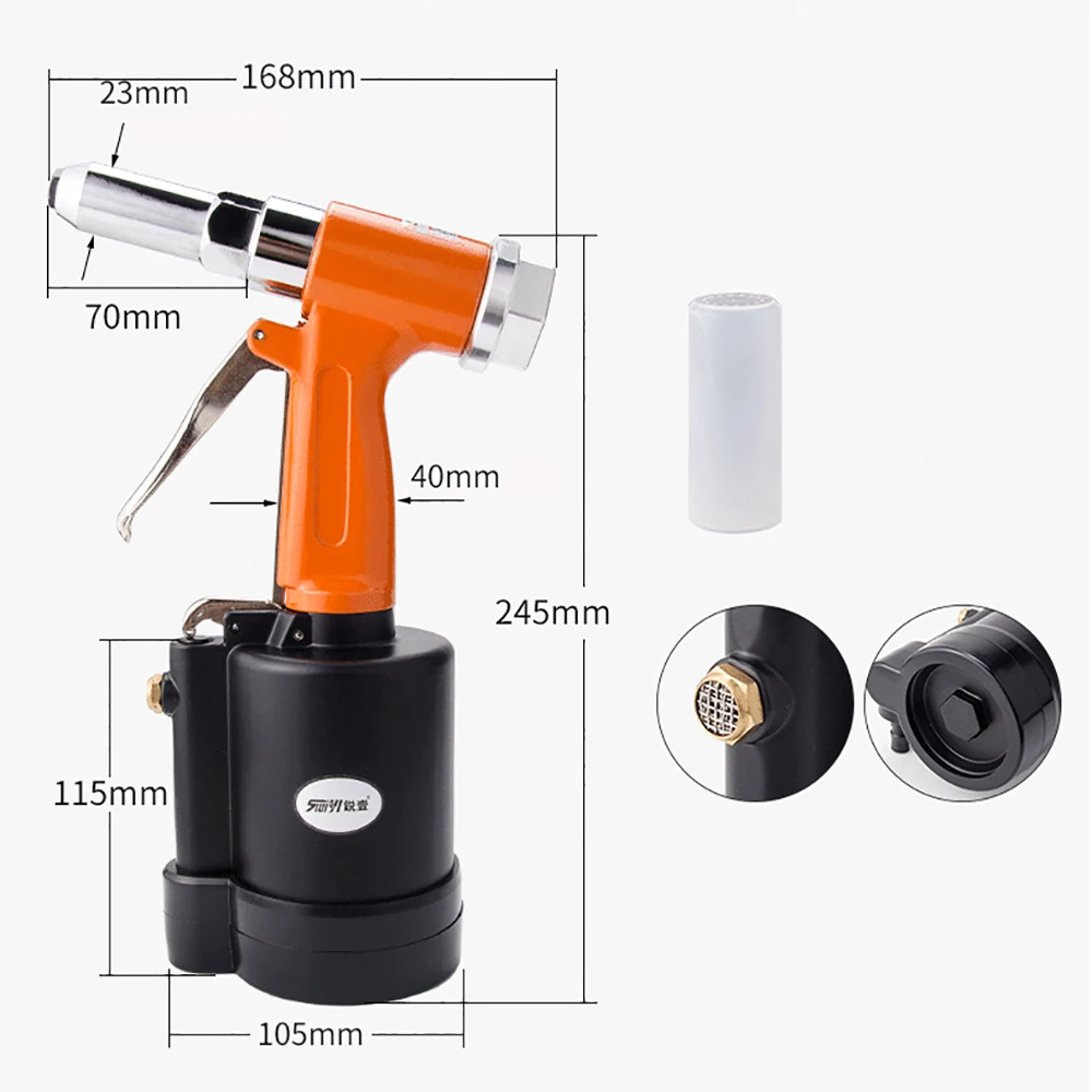 R-5548 Pneumatic Rivet Gun Rivet Pulling Gun Three-jaw Air Riveter Heavy Duty Industrial Nail Riveting Tool 2.4/3.2/4.0/5.0MM