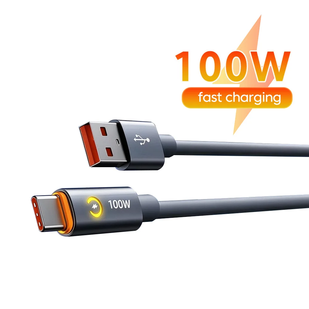 100W USB to Type C Fast Charging Data Cable PD USB C Super Charging Cable for Samsung S23 S22 Huawei POCO Realme