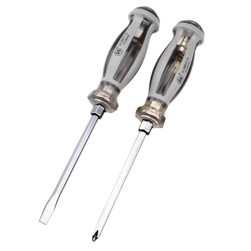 Japanese Style Screwdriver One Pieces Cross Or Slotted Screwdriver Metal Handle Head Can Tap The Word Non-Slip Screwdriver Tool