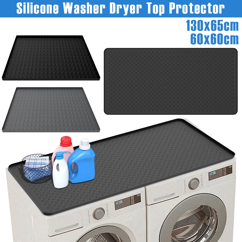 

Silicone Washer Dryer Top Protector Waterproof Dustproof Dryer Top Protector Mat Versatile Washer Dryer Countertop Storage Pad