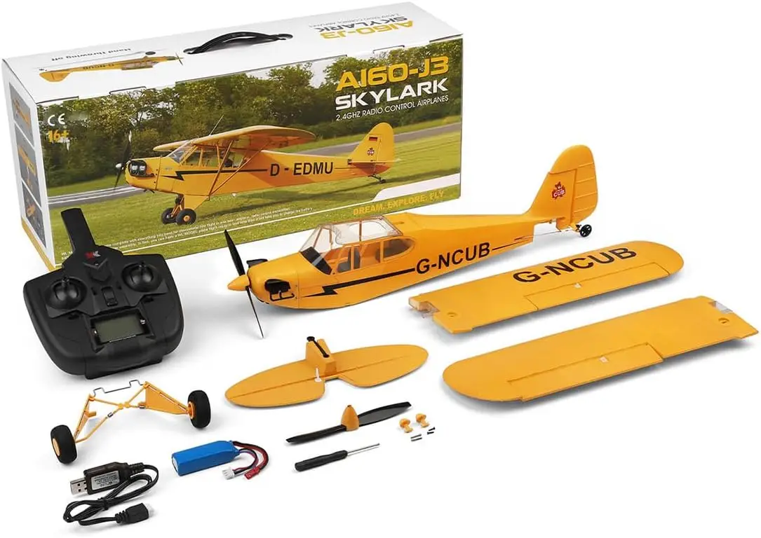 A160-J3 Beech D17S WWII Scale Brushless RC Biplane 2.4G 4CH 3D/6G Gyro Stabilization Fixed Wing Airplane PP Crash Resistant
