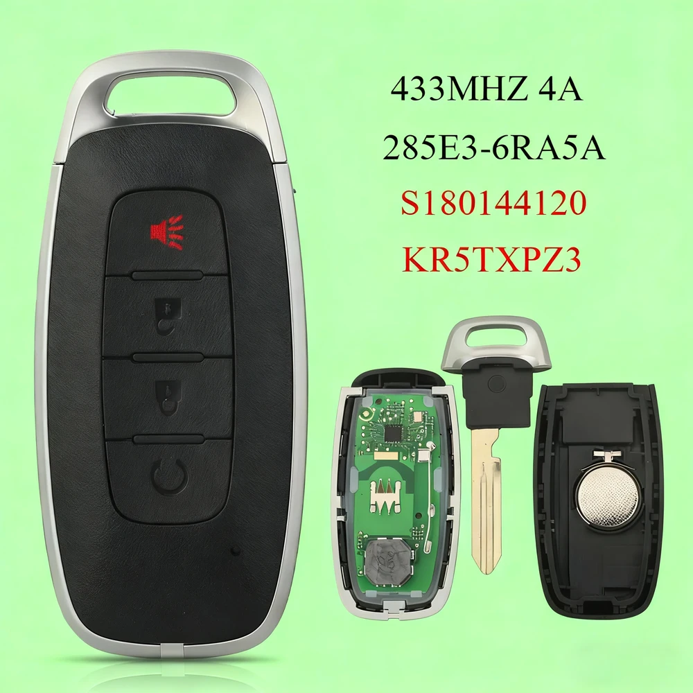 

jingyuqin Remote S180144120 KR5TXPZ3 285E3-6RA5A Keyless Car Key For 2023 2024 Nissan Kicks Rogue Pathfinder 433.92MHz 4A Chip