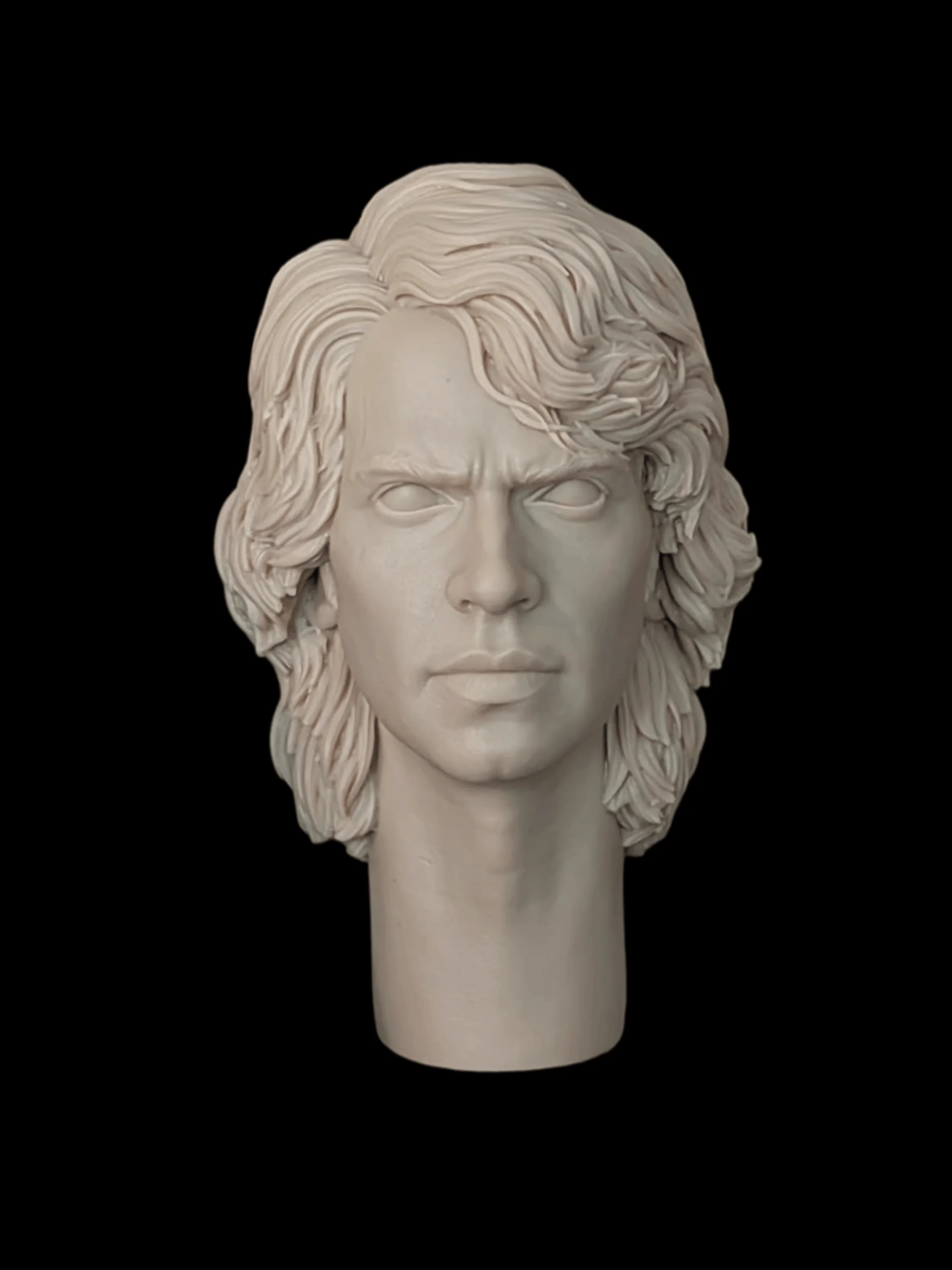 1/6 Casting Resin Model Assembly Kit, GK, Anna Head Statue, Unpainted (Suitable for 12 Inches) Model (Grey)
