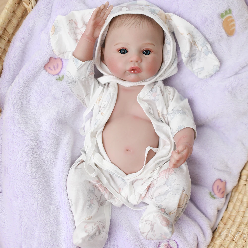 48CM Juz Malowana Gotowa Lalka Reborn Całe Silikonowe Korpusy Winyl Miękki w Dotyku Realistyczna Ręcznie Robiona Skóra 3D z Widocznymi Żyłkami