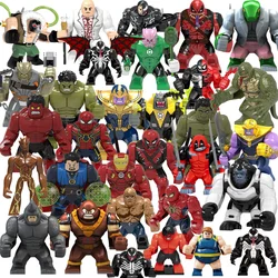 Disney Building Blocks Model Figures Big Goblin Spiderman Iron Man Venom Captain Hawk Deadpool Technic Armor Halloween Gift Toys