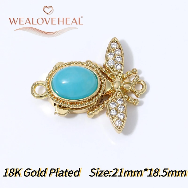 1 Stück 18K vergoldete Messing-Ovalbox mit Magnetverschluss und Mikro-Pavé-Zirkonia mit Edelstein für DIY-Halsketten, Armbänder und Schmuckherstellung – Detail 23