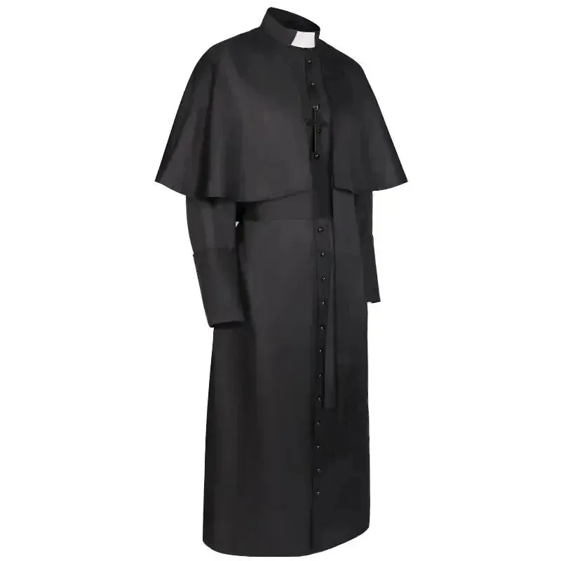 Disfraz de sacerdote Medieval, Iglesia Católica, religioso, romano, Retro, Papa, Pastor, padre, misa, misión, bata, clero, sotana kjh.5