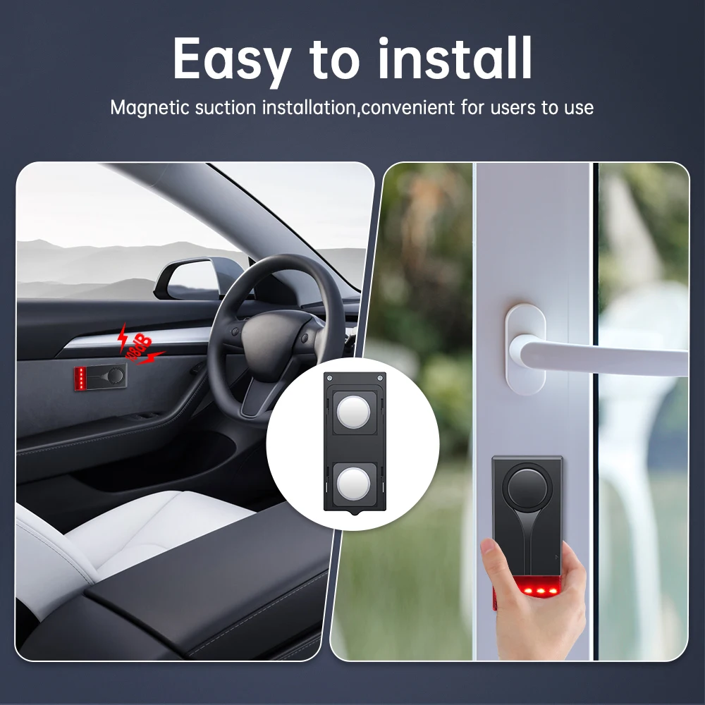 Wsdcam Car Alarm Remote Control Auto Vibration Alarm Anti Theft Security System Door Window Alarm Light and Sound Burglar Alarm