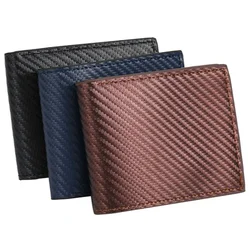 2026 Men's Carbon Fiber Short Wallet with Integrated Zipper Coin Pocket, Multifunctional Card Bag & Credit Card Holder Design