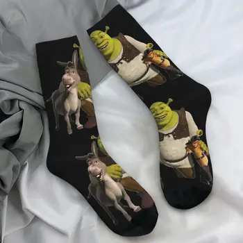 Puss In Boots Shrek And Donkey Stockings Pattern Funny Socks Winter Anti Sweat Socks Adults Men Skateboard Soft Socks