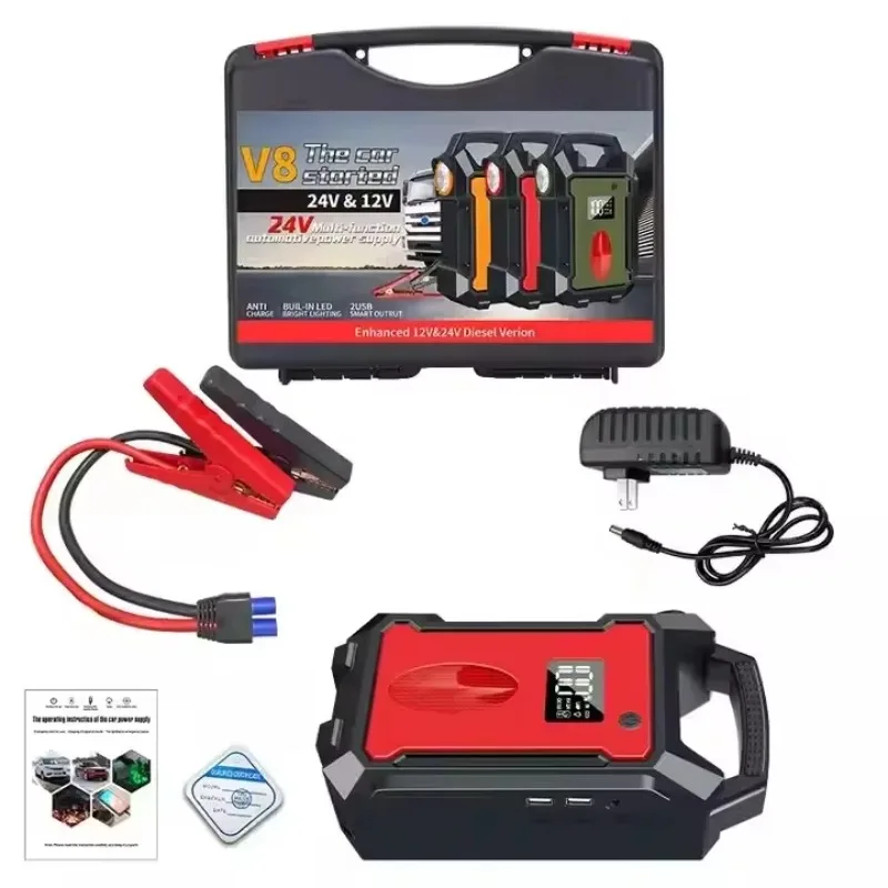 High Power 12v 24v Battery Vehicle Bus Truck Tools Emergency Power Supply 68000mah Super Capacitor Portable Jump Starter