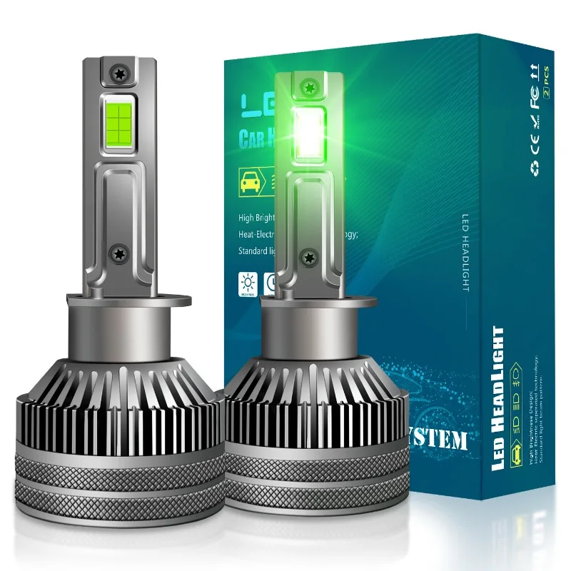 2pcs  E6s Car LED Headlight 9006 Lime Light 1pair/60w Temperature Control H11 Green Car LED Fog Light High Brightness H3