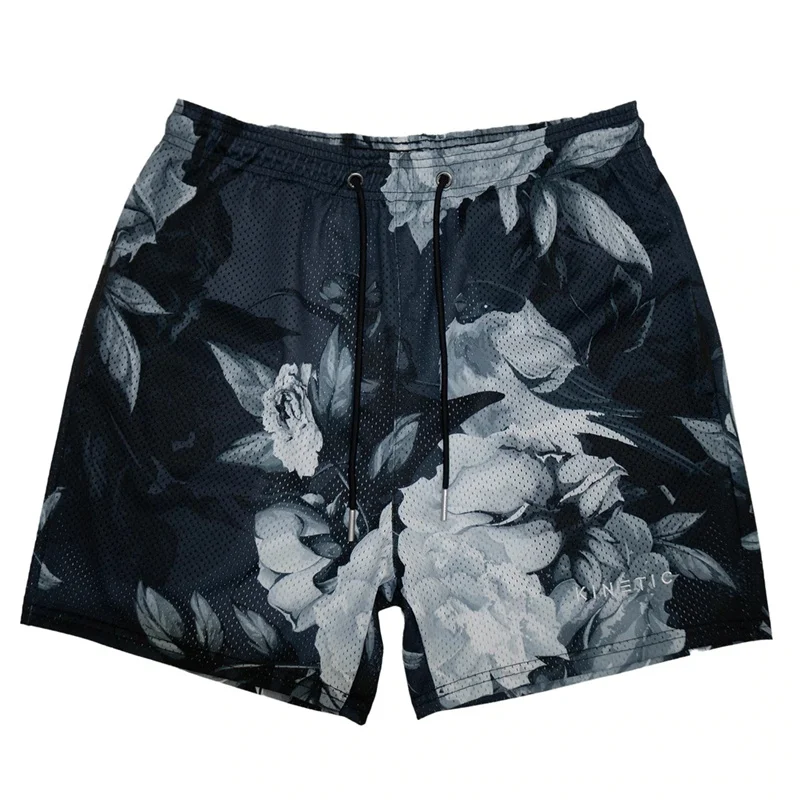 Sommer neue Männer kurze Hose Rose Design lässige Shorts Street Hip Hop Fitness Polyester schnell trocknen atmungsaktive Stickerei Männer Shorts