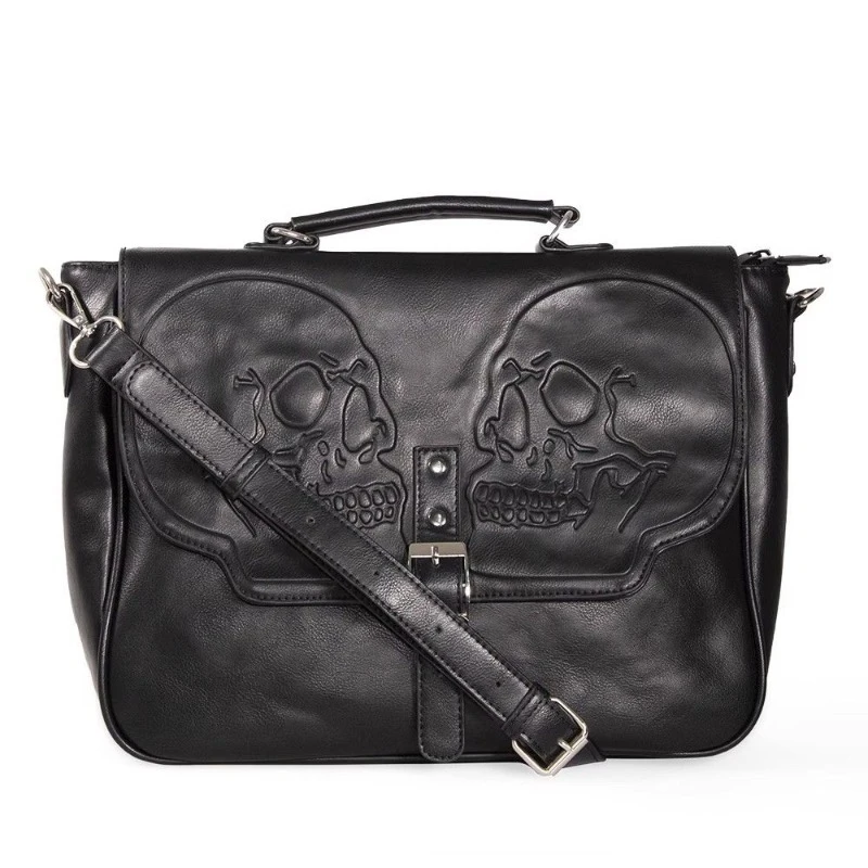 High-capacity Vintage Gothic Skull Shoulder Bag 2024 Women Punk Fashion Handbags Streetwear Grunge Crossbody Bags Y2k Aesthetic