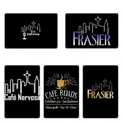 Cafe Nervosa Sign Frasier Seattle Metal Signs Pub Garage Mural Painting Cinema Garage Vintage Cafe Nervosa Metal Posters