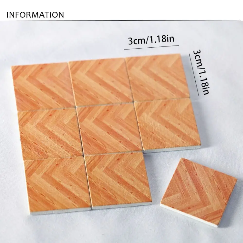 9pcs/set Pretend Play 1:6/1:12 Doll House Furniture Square DIY DollHouse Wooden Floor Doll House Accessories Educational Toys