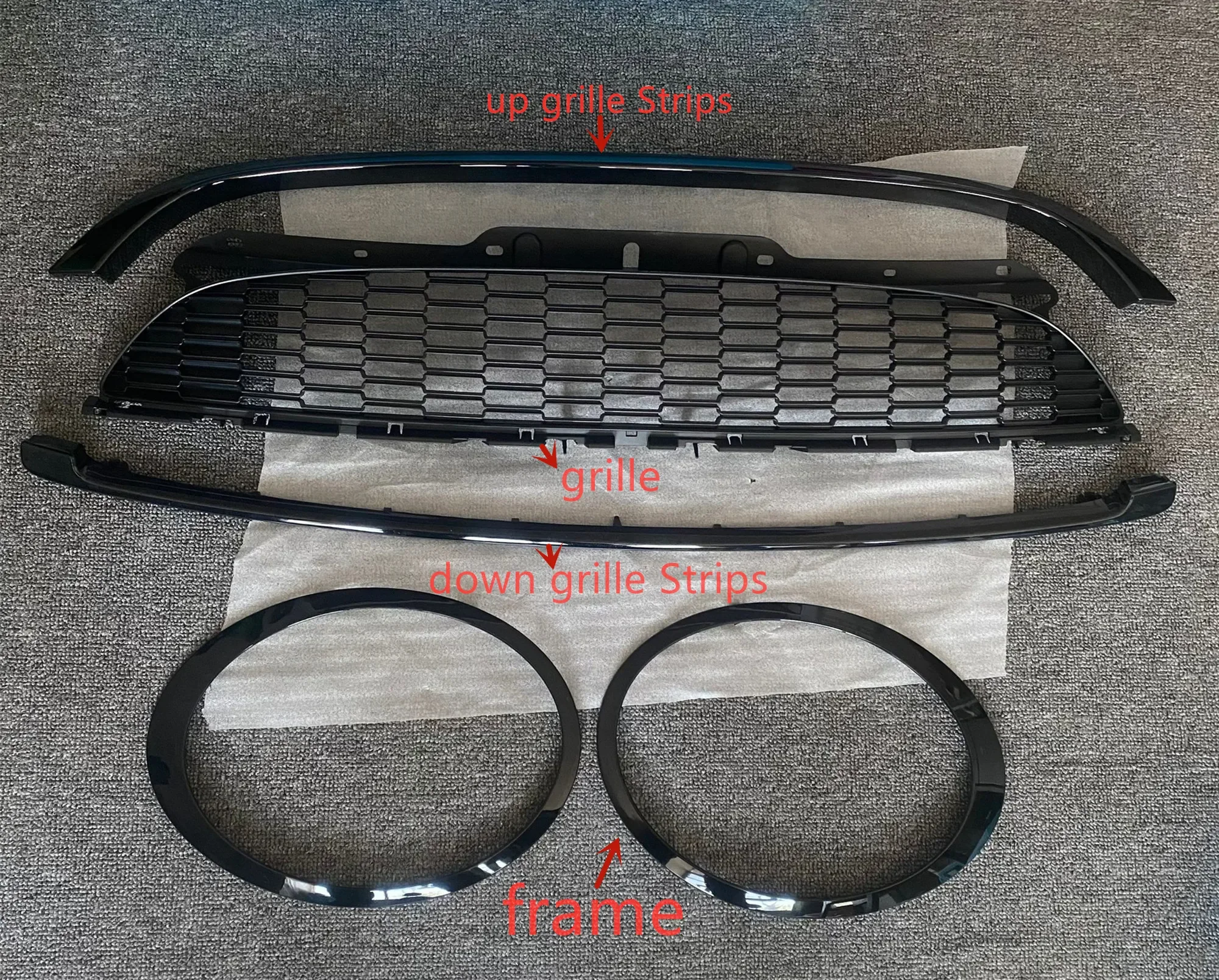 

RQXR Front Bumper Frame Grill for BMW MINI R55 R56 R57 R58 Radiator Grille Car Accessories