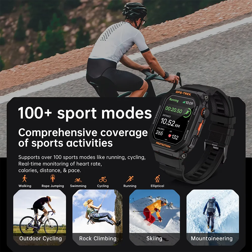 ساعة ذكية للرجال والنساء 2025 رياضية مدمجة بنظام تحديد المواقع Smartwatch مراقب معدل ضربات القلب جهاز تعقب للياقة البدنية GPS لهاتف Xiaomi iPhone Huaiwei