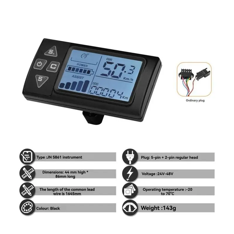 AT21-36V 48V 22A 500W 750W Brushless Motor Drive Controller S861 LCD Kit Color For Electric Mountain Bike Scooter Repair