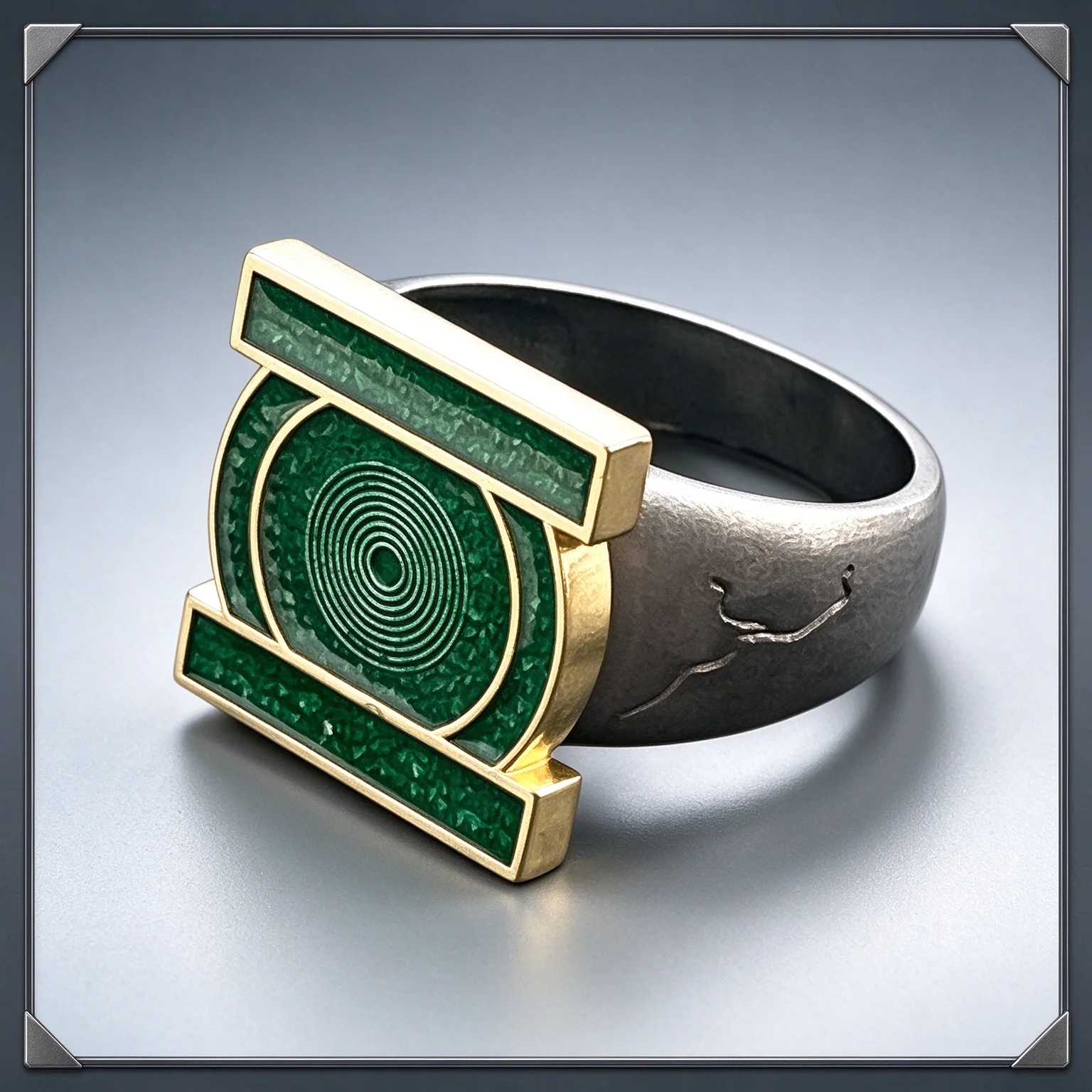 In Stock Hot John Stewart Green Lantern Ring Metal Ring For Men Cosplay Metal Finger Jewelry Decoration Accessories Collection