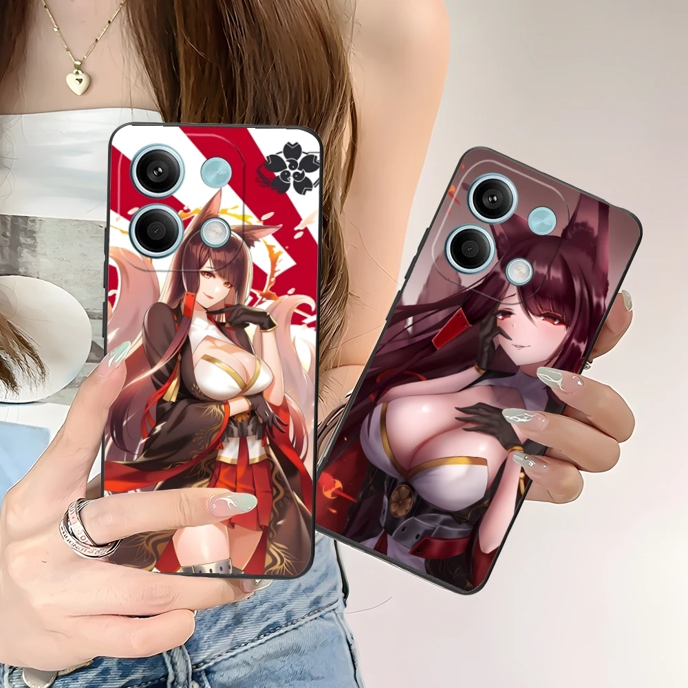 Azur Lane Akagi Mobile Cell Phone Case for Xiaomi POCO M6 M5 M4 M3 X6 X5 X4 X3 F6 F5 F4 F3 F2 C40 Pro GT 5G Black Cover Shell