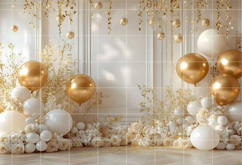 Mehofond Photography Background Gold Balloon Arch Children Birthday Party Cake Smash Family Portrait Decor Backdrop Photo Studio