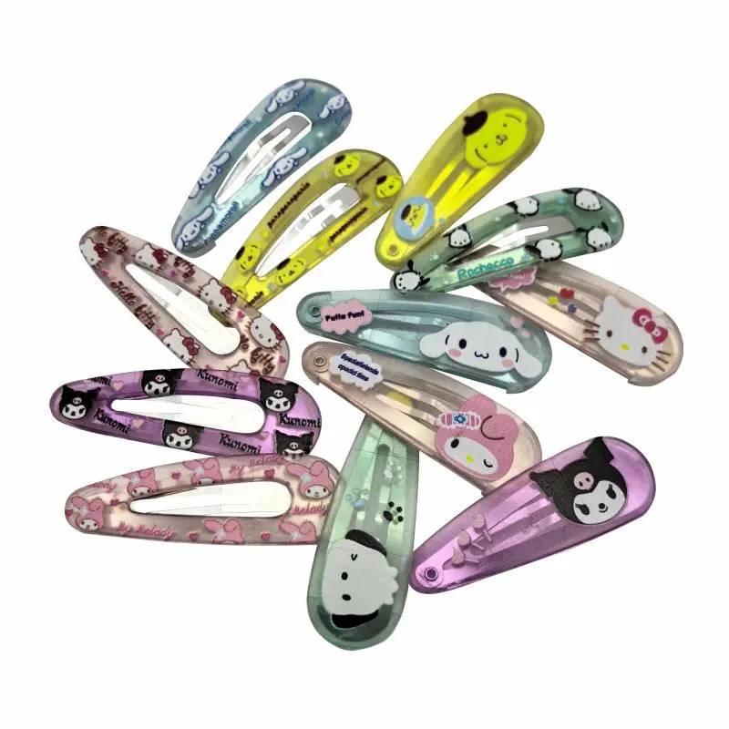 Sanrio Hello Kitty Kuromi Pochacco Melody Cartoon Kinder BB Haarnadeln Süße Haarkarte Pony Süße Mädchen Dekorativer Kopfschmuck BB Clip