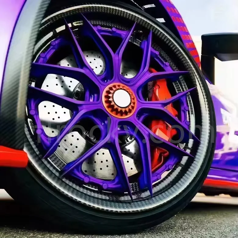 

Flrocky Black Purple Dark Style Carbon Fiber Wheel Rims Aluminum Alloy Material 18 19 20 21 22 23 24 Inch Customization