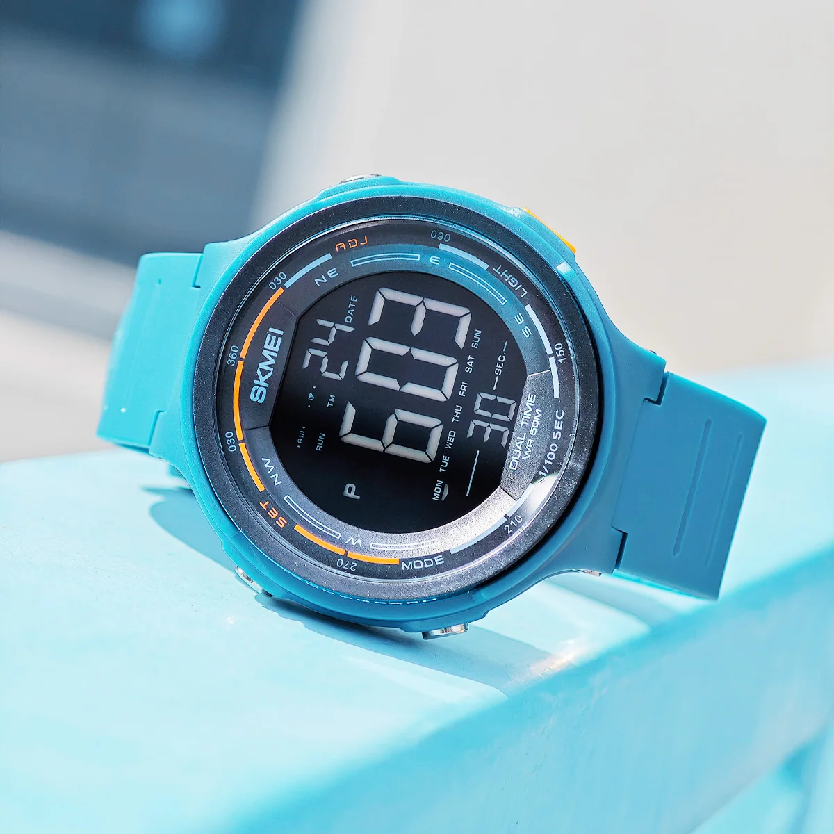 SKMEI العد التنازلي ساعة رقمية للرجال النساء الساعات الرياضية موضة التمويه 5Bar إضاءة مقاومة للماء ضوء ساعة اليد وسوار