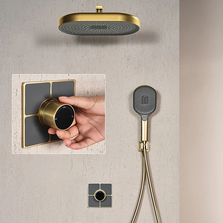 

Wall Mounted Hidden Concealed 2 Function Round Head Shower System Mixer Set for Bathroom