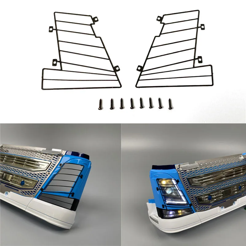 

Headlight Protective Cover Metal Light Net for 1/14 Tamiya RC Truck Trailer Tipper 56360 VOLVO FH16 750 Timber Factory Wrecker