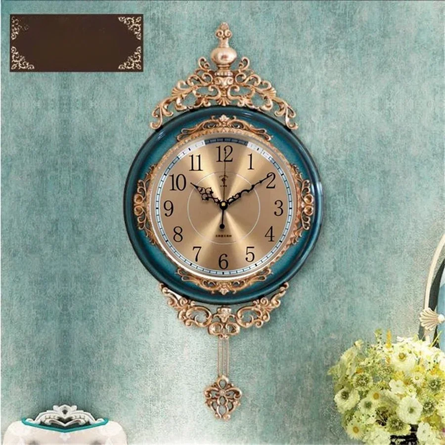 Luxury Gold Wall นาฬิกาห้องนั่งเล่นขนาดใหญ่ Silent Creative Swing Wall นาฬิกาห้องนอนควอตซ์นาฬิกา Wall Home Decor Reloj De Pared