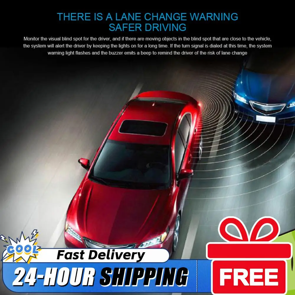 

BSD Warning Light IP67 Waterproof Blind Spot Monitoring System Assist Lane Changing Blind Spot Sensor Ultrasonic Warning System
