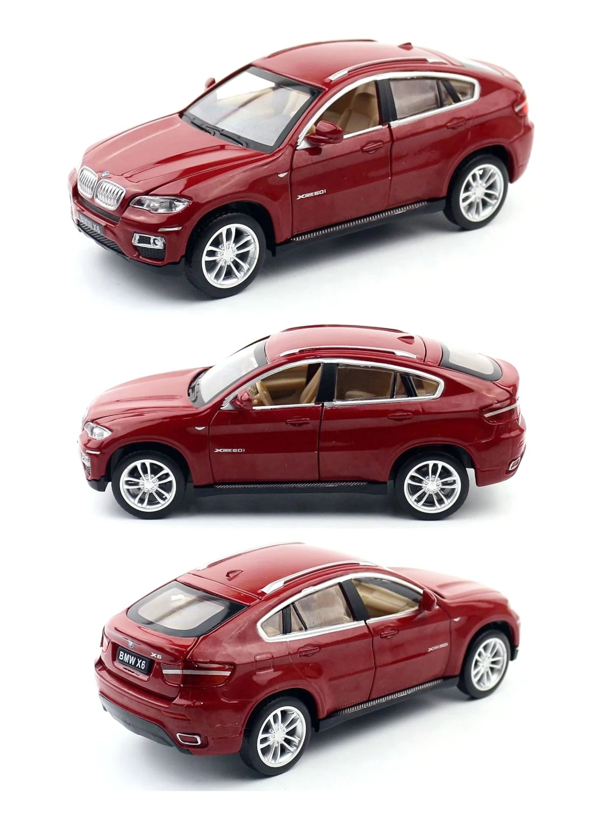 1/32 BMW X6 SUV Sport Diecast Alloy Metal Miniature 1:32 Toy Car Model Pull Back Doors Openable Collection Gift for Boy Children