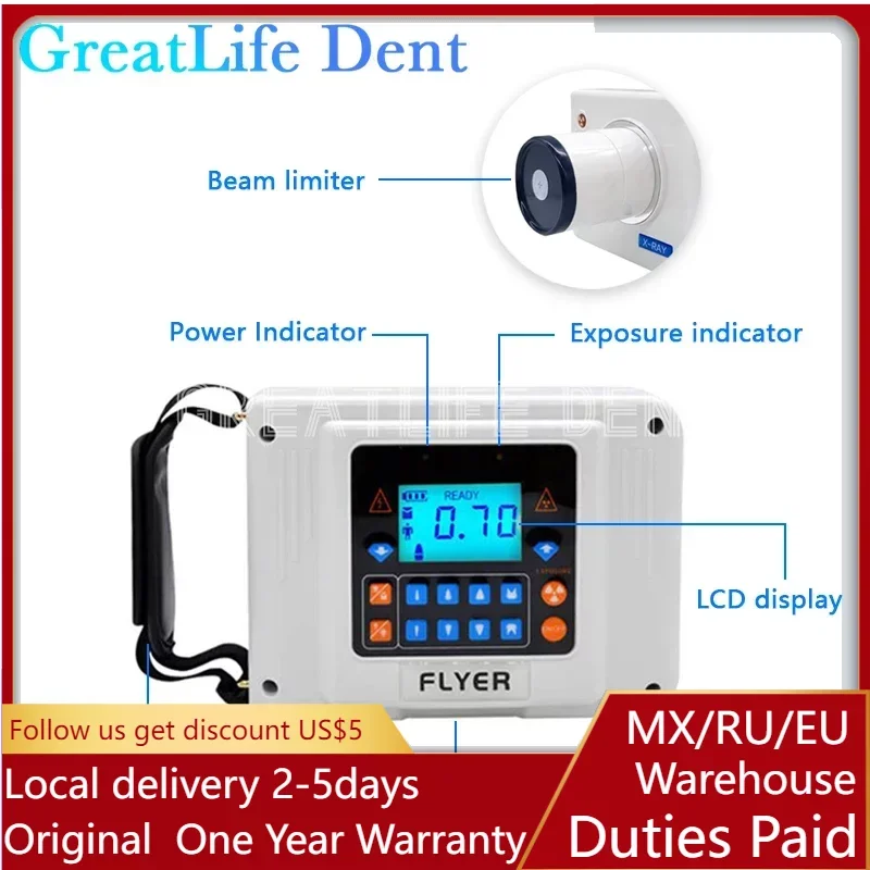 

GreatLife Dent Dental Hyperlight Mini Portable X-ray Machine Compatible Digital Radiovisiograph X Ray With Rvg Sensor Film Image