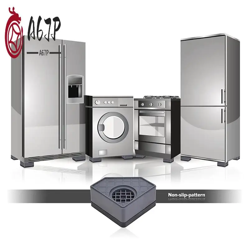 A67P-وسادة مضادة للاهتزاز للغسالة غسالة مجفف الركائز ترتدي منصات القدم المطاطية المربعة #1