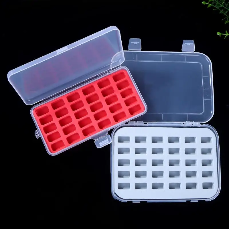 Empty Plastic Thickened Sponge Clear Bobbin Storage Box 30 Grid Bobbin Storage Boxes For Household Craft Sewing Accessories Tool