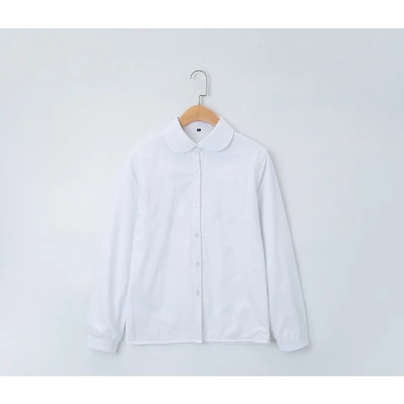 

Оригинальная униформа JK, свободная однотонная белая женская куртка, базовый стиль, с коротким рукавом, воротником-поло, смесь хлопка и полиэстера