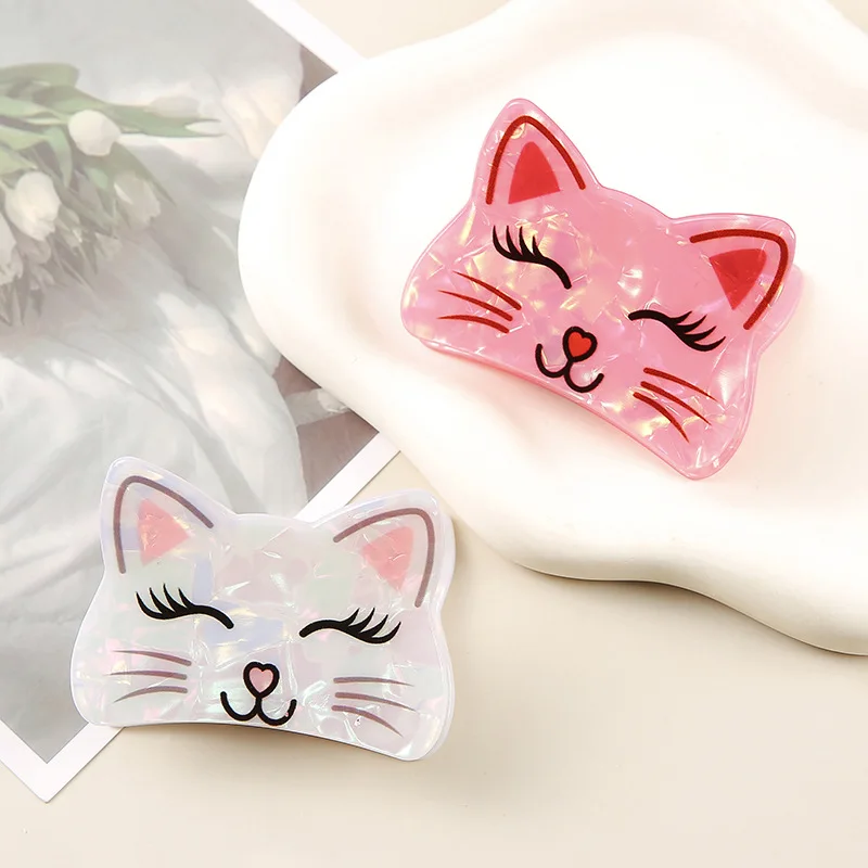 

New Shining Smiling Cat Claw Clip Cartoon Pet Kitten Hair Claw Fashion Cute Animal Claw Clips Hair Accessories for Women Girls