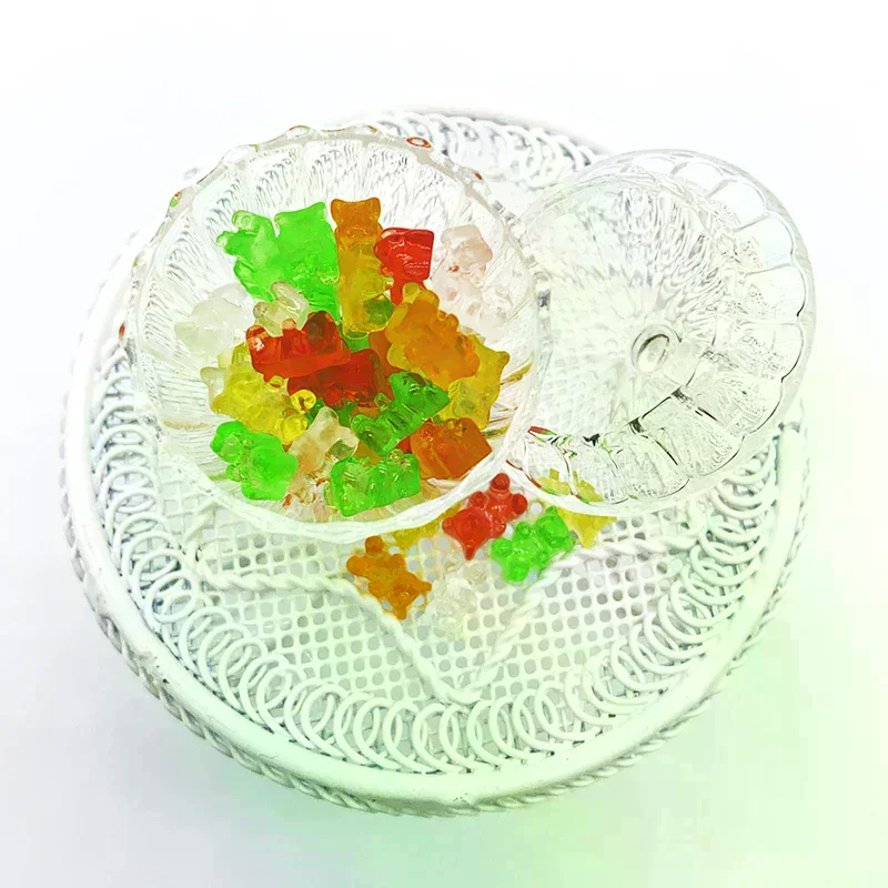 20pc Mini Resin Colorful Bear Ornaments Diy Crafts Dollhouse Candy Decoration For Kids Creative Play