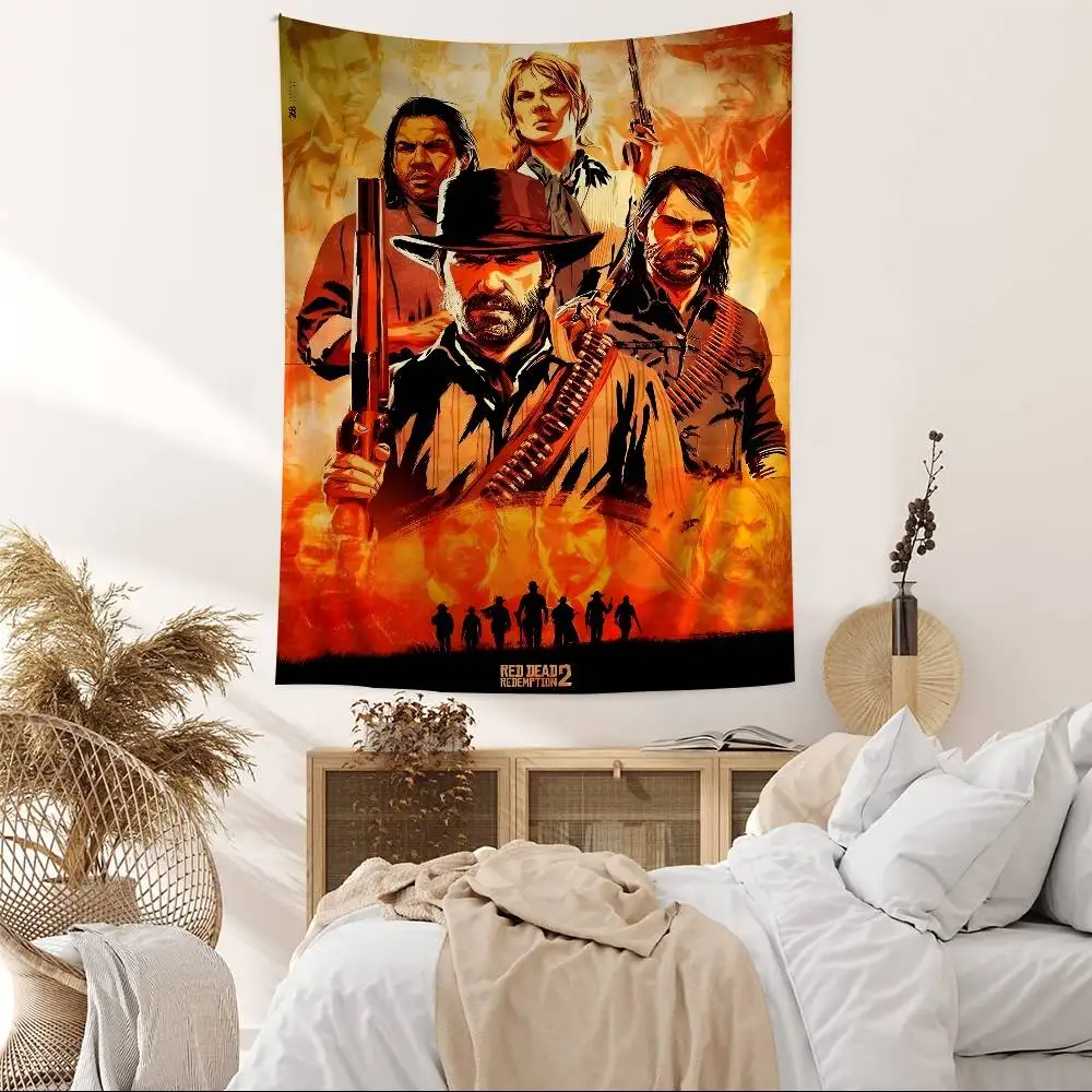 Action-adventure Game R-Red Dead R-Redemption Colorful Tapestry Wall Hanging Bohemian Wall Tapestries Mandala Wall Art Decor