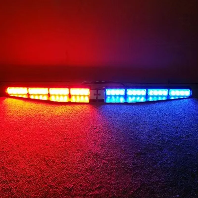12 V 32 W 16 led sun car flash emergency vehicle visor light bar suction cup instrument panel interior windshield