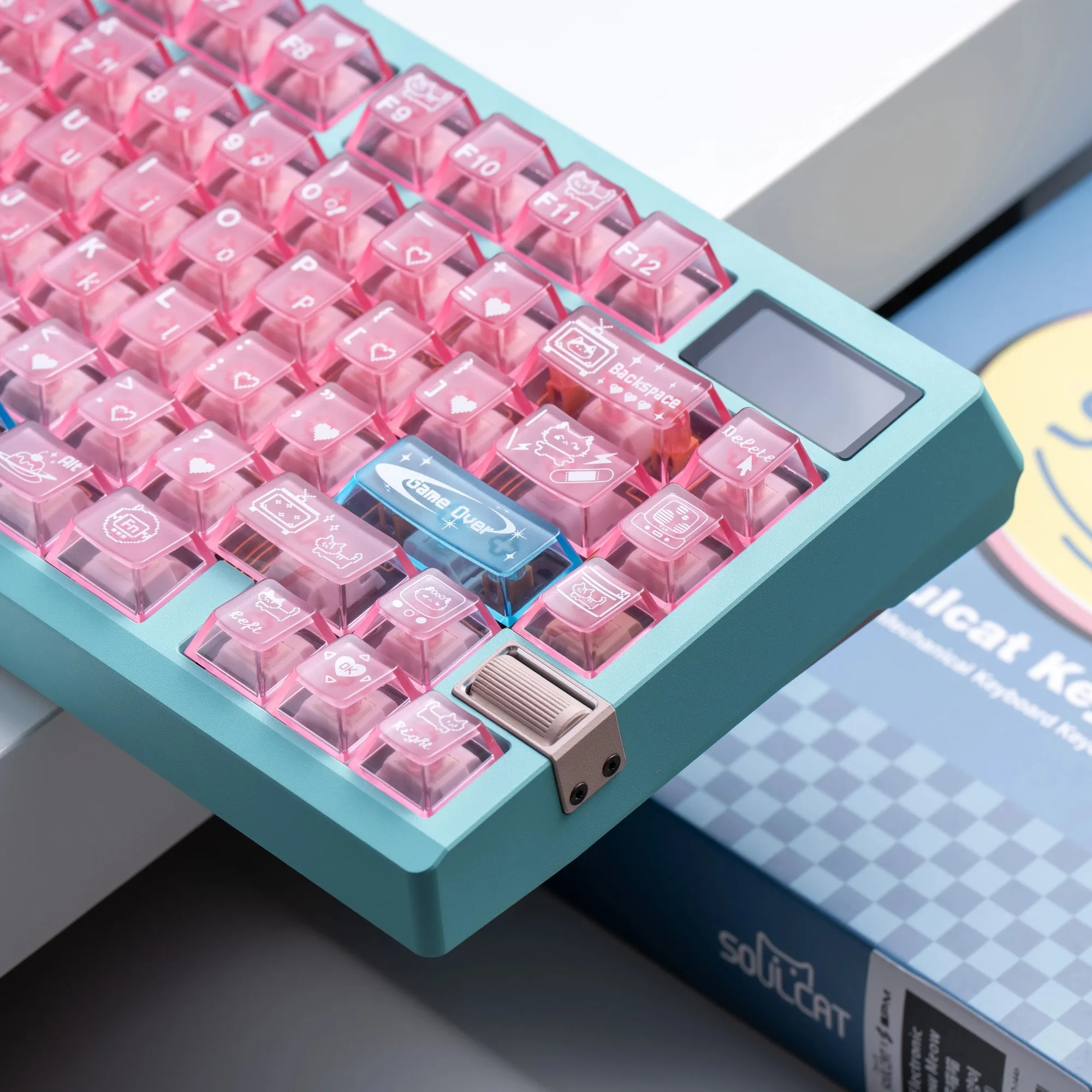 Copritasto trasparente satinato rosa da 109 tasti per tastiere meccaniche da gioco MX Switch 87% layout Materiale PC Copritasti con profilo Cherry