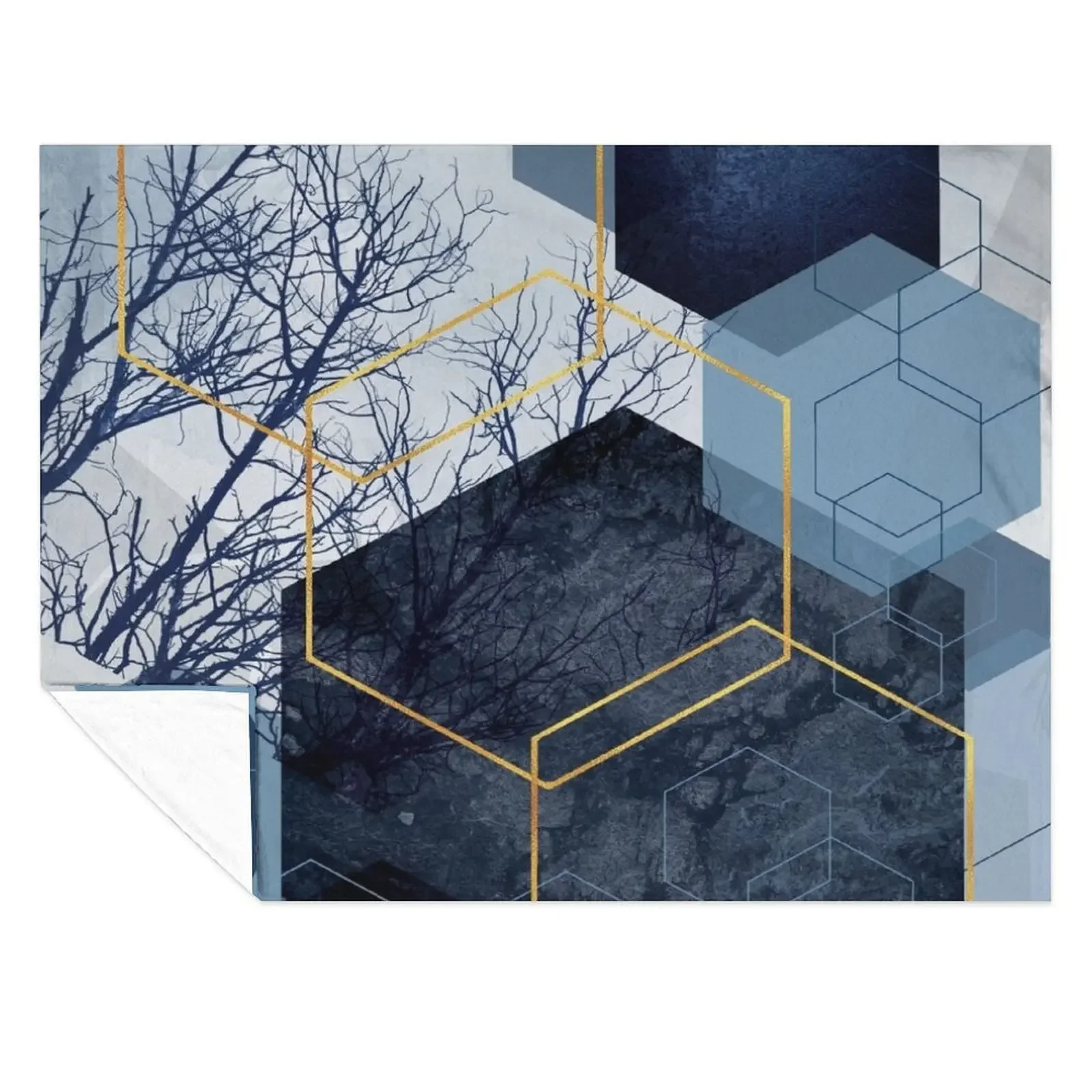 

Geometric Landscape Throw Blanket Flannels Sofa Throw Summer anime Blankets