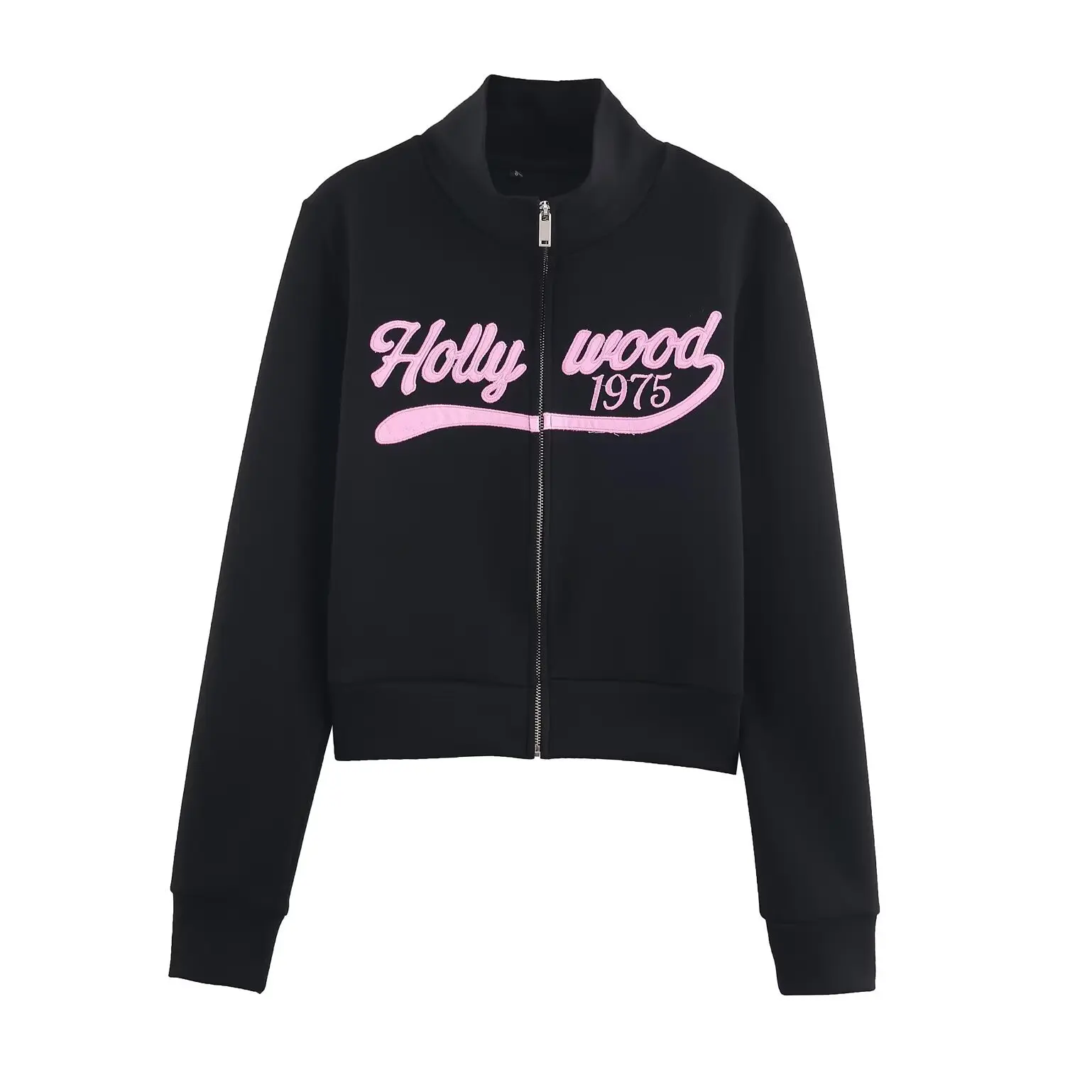 ملابس نسائية أوروبية وأمريكية جديدة 2025 مطرزة على طراز الكلية سترة بأكمام طويلة بدلة بناطيل واسعة عالية الخصر #2