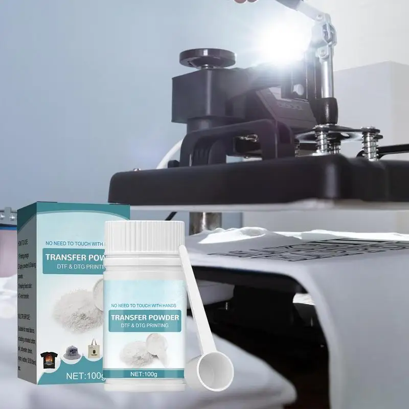 Impermeável Branco Transferência Digital Dtf Pó, Pretreat Pó para a maioria dos tecidos, Dtf e DTG, Hot Melt, Pós Adesivos, 100g