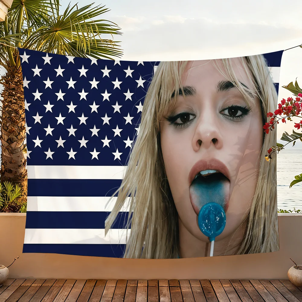 Singer Camila Cabello C XOXO flag For Garden Party Living Room Home Wall Decor Banner Bedroom Outdoor Tapestry