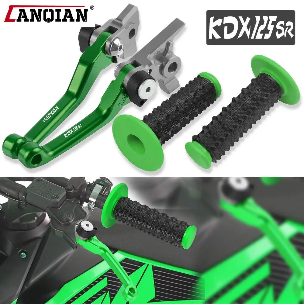 Motorcycle Aluminum Dirt Bike Brake Clutch Levers 7/8'' Rubber Handle Bar For Kawasaki KDX125SR KDX 125SR 1990-1999 Accessories