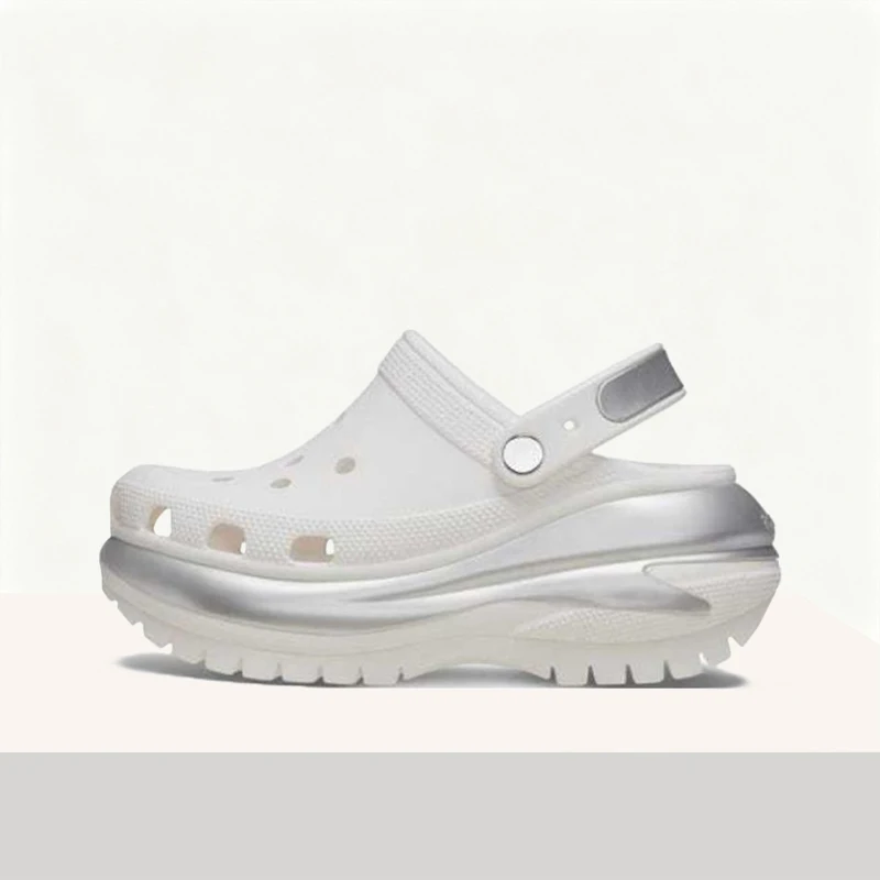 Crocs Classic Mega Crush Clog: Comfortable for Long-Term Wear, Versatile for Outdoor and Indoor Use, Unisex, White 210368-138