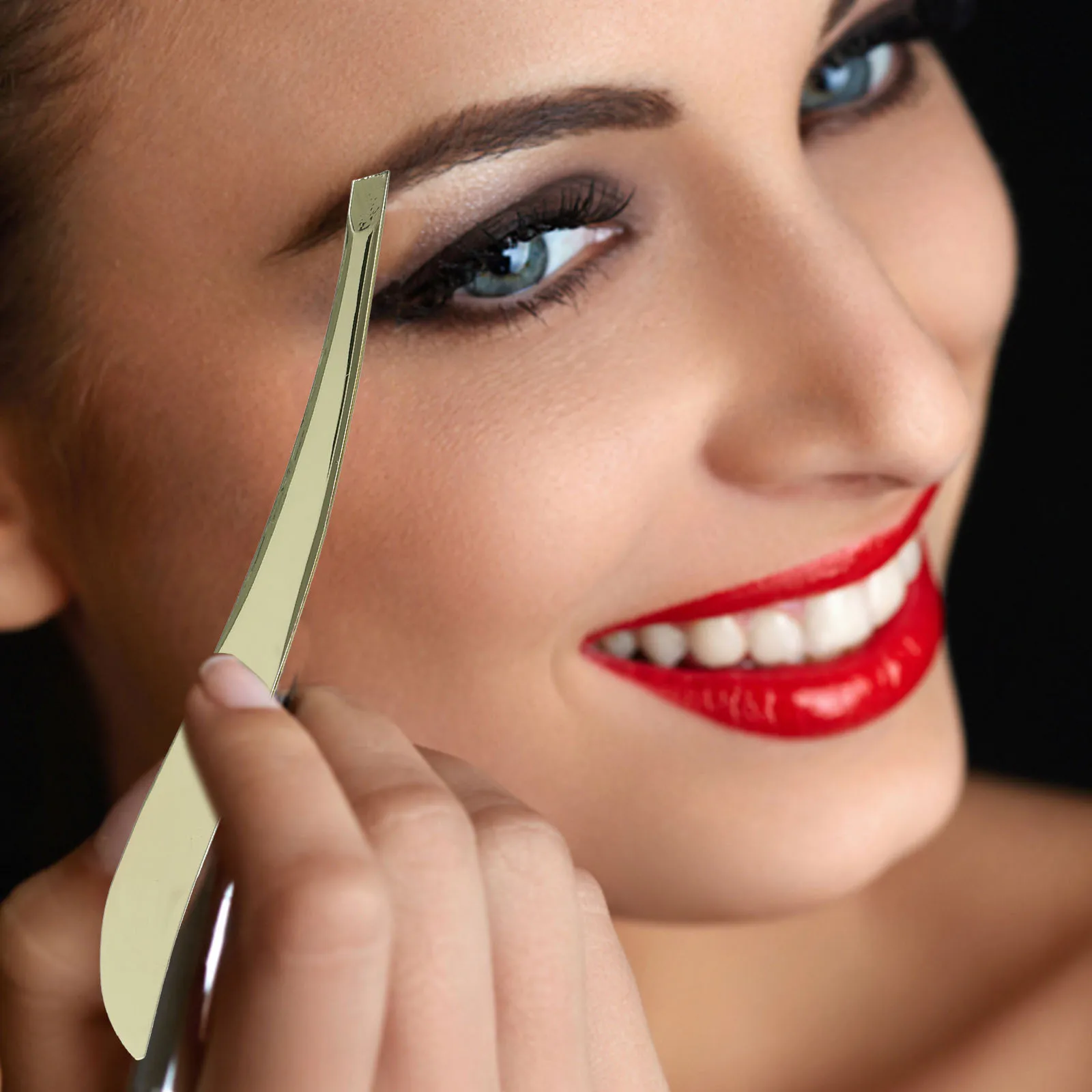 

1Set Eyebrow Tweezers Stainless Steel Small Light Portable Multi Function Eyebrow Makeup Tool Creative Clamp Gift Idea Black